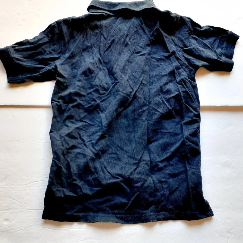 Boys School Uniform Polo Shirt Navy Blue Short Sleeve Faded Glory Size 6-7 New